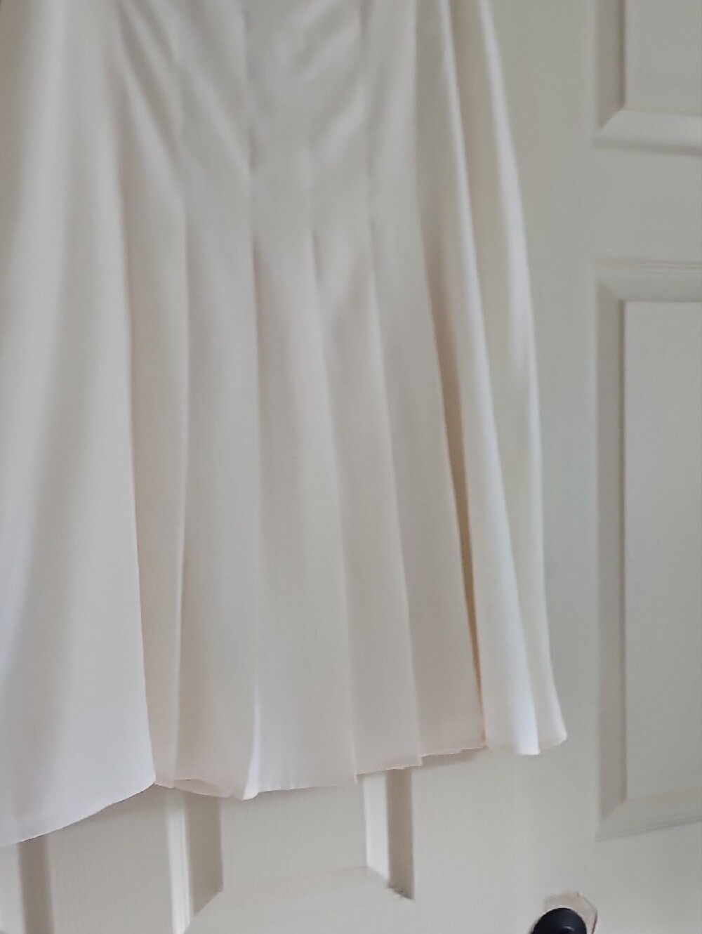 Banana Republic Cream Wrap Pleated Midi Skirt with Button Closure - Picture 7 of 11